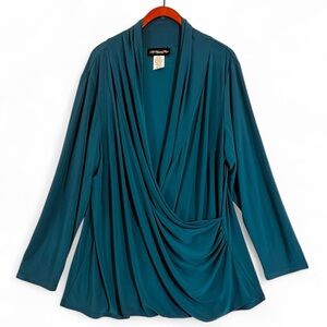 My Favorite Things Colleen Lopez Women's Drape Front Surplice Blouse Size 3X